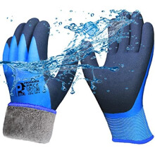 Waterproof Work Gloves Thermal Liner Superior Grip Coating Warm for Outdoor Cold Weather Car Cleaing Gardening Fishing Multi-Purpose