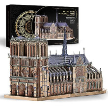 3D Metal Jigsaw Puzzles for Adults - Notre Dame Cathedral Paris DIY 3D Metal Model Kit for Adults Christmas Birthday Gifts For Teens and Adults