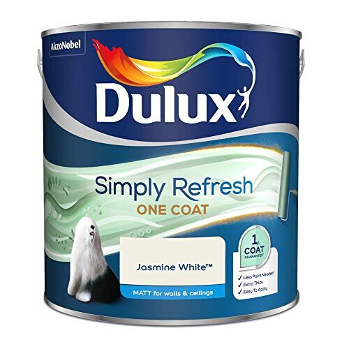 Dulux Simply Refresh Matt Emulsion Paint - Jasmine White - 2.5L, 5382883 2