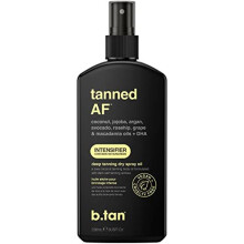 b.tan, Tanned AF, Diep Tannende Droge Sprayolie, 8 fl oz (236 ml)