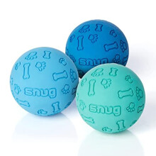 Rubber Dog Balls for Small and Medium Dogs - Tennis Ball Size - Virtually Indestructible (3 Pack - Cool)