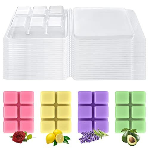 Wax Melt Packaging, Clear Plastic Wax Melt Moulds 30 Pcs 6 Cavities ...