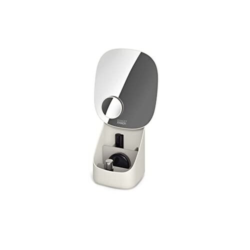 Joseph Joseph Viva Pedestal Mirror and Makeup Organiser with removal divider - Shell