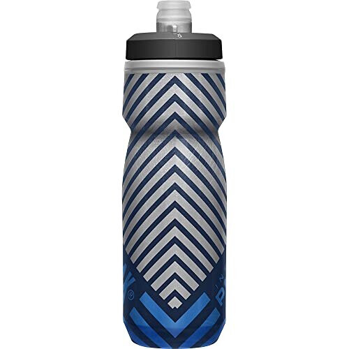 CamelBak CamelBak Podium Chill Insulated Bike Water Bottle - Easy Squeeze Bottle - Fits Most Bike Cages - 21oz Navy Stripe 1