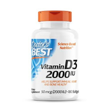 Doctor's Best, Vitamin D3, 2.000IU, 2-Day Depot, 180 Capsules, Lab Tested, Gluten Free, Sofa Free