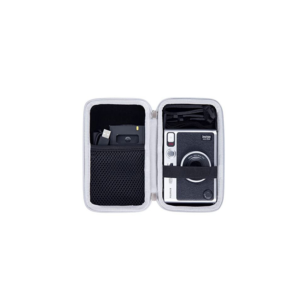 Hard Carrying Case with Photo Album for Fujifilm Instax Mini Evo Digital Hybrid Camera and Printer (Case+Photo Album, Black)