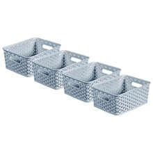 My Style Small Rectangular Storage Basket 4L - Blue (Pack of 4)