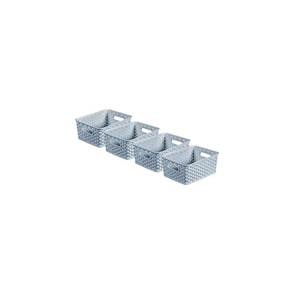 My Style Small Rectangular Storage Basket 4L - Blue (Pack of 4)