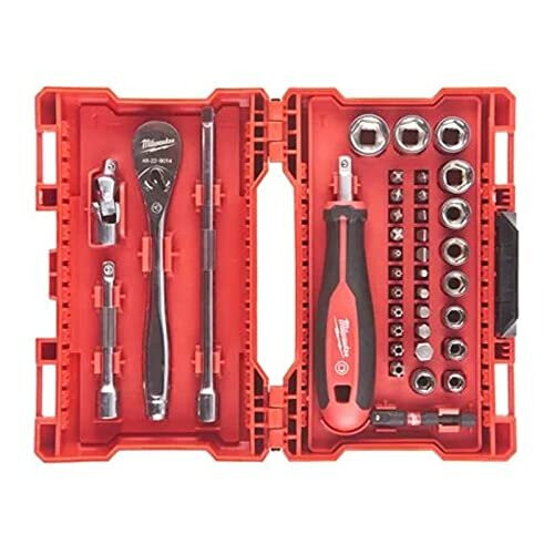Milwaukee Milawaukee Ratchet, Socket and Bit Set 1/4 Inch 38 Pieces
