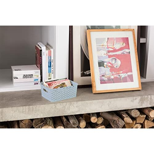 Curver My Style Small Rectangular Storage Basket 4L - Blue (Pack of 4) 2