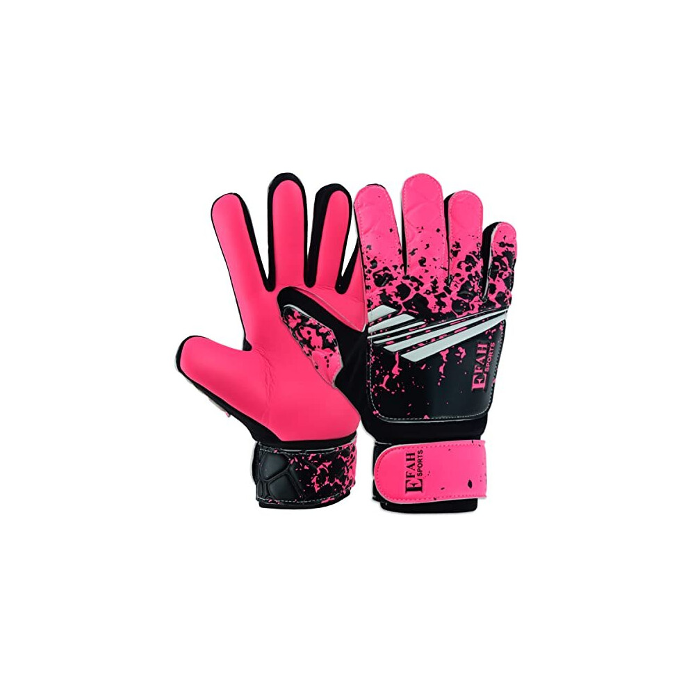 Football Goalkeeper Gloves For Boys kids Children Youth Soccer Goalie Glove with Super Grip Palms (Pink, Size 6 suitable for 13 to 15 years old)