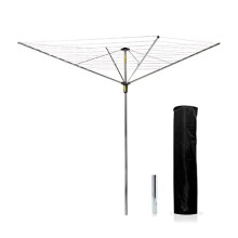 Easy Breeze 45m 4 Arm Rotary Airer with Cover, Alloy Steel, Silver
