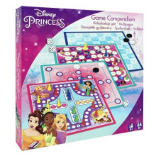 Princess Games Compendium, Enjoy 4 x Board Games, Nine Men's Morris, Draughts, Ludo, Ladders Game, Great Gift For Kids Aged 5+