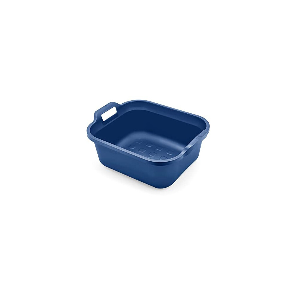 Eco Made from 100 Percent Recycled Plastic Washing up Bowl with Twin Handle, Blue, 10 Litre