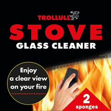 Stove Glass Cleaner for woodburning stoves and Burners, Sponge, Fireplace Cleaner, Glass pane Cleaner, 2 Pieces