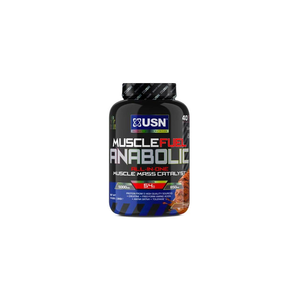 Muscle Fuel Anabolic Chocolate All-in-one Protein Powder Shake (2kg): Workout-Boosting, Anabolic Protein Powder for Muscle Gain - New Improved Formula