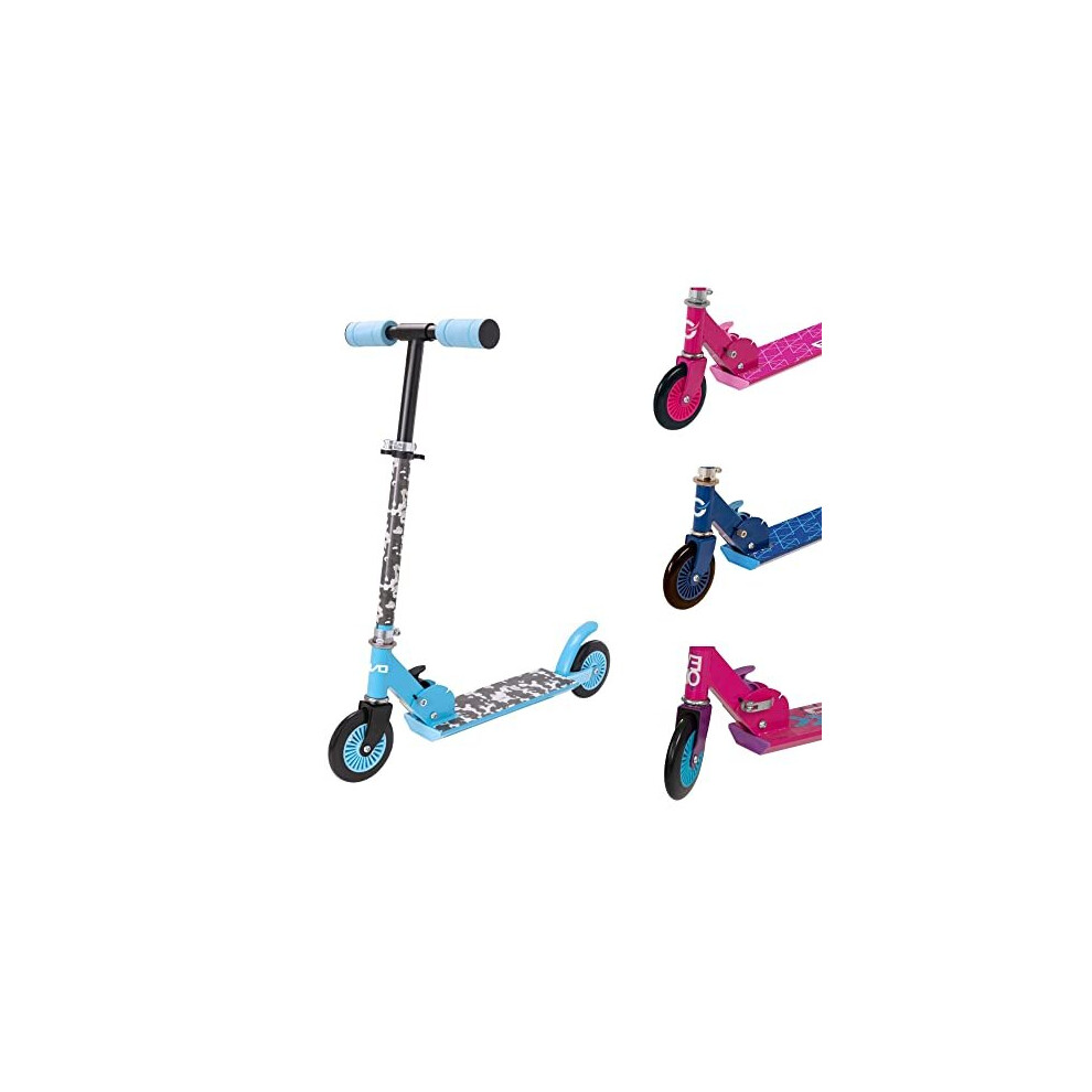 Evo Inline Childrens Scooter | 2 Wheeled Kids' Scooter | Kids Push Scooter Adjustable Handle Height | Easy Foldable Kids 2 Wheeled Scooter For Boys And