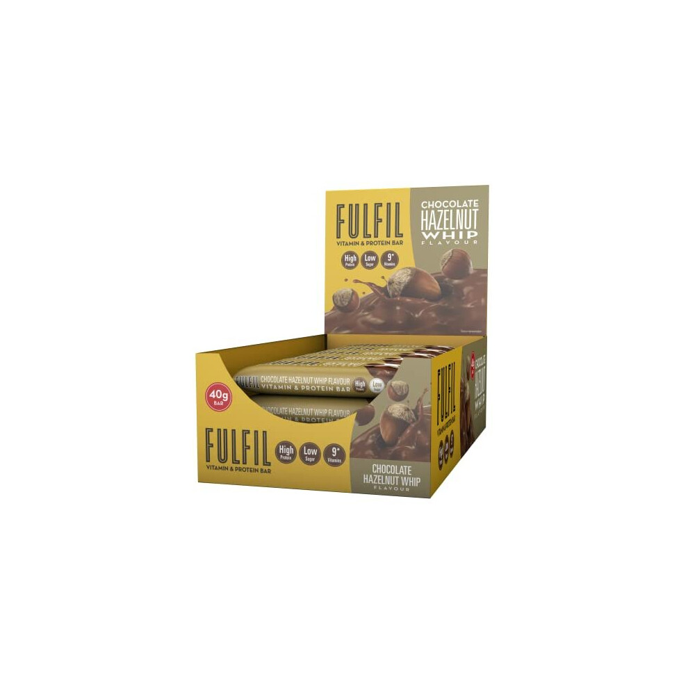 Fulfil Vitamin And Protein Bar (15 X 40 G Bars) Â Chocolate Hazelnut Whip Flavour Â 14 G High Protein, 9 Vitamins, Low Sugar - Image 2