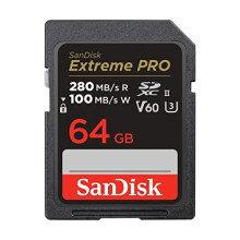 SanDisk Extreme PRO SDXC 64GB UHS-II V60 U3 C10, up to 280MB/s - SDSDXEP-064G-GN4IN