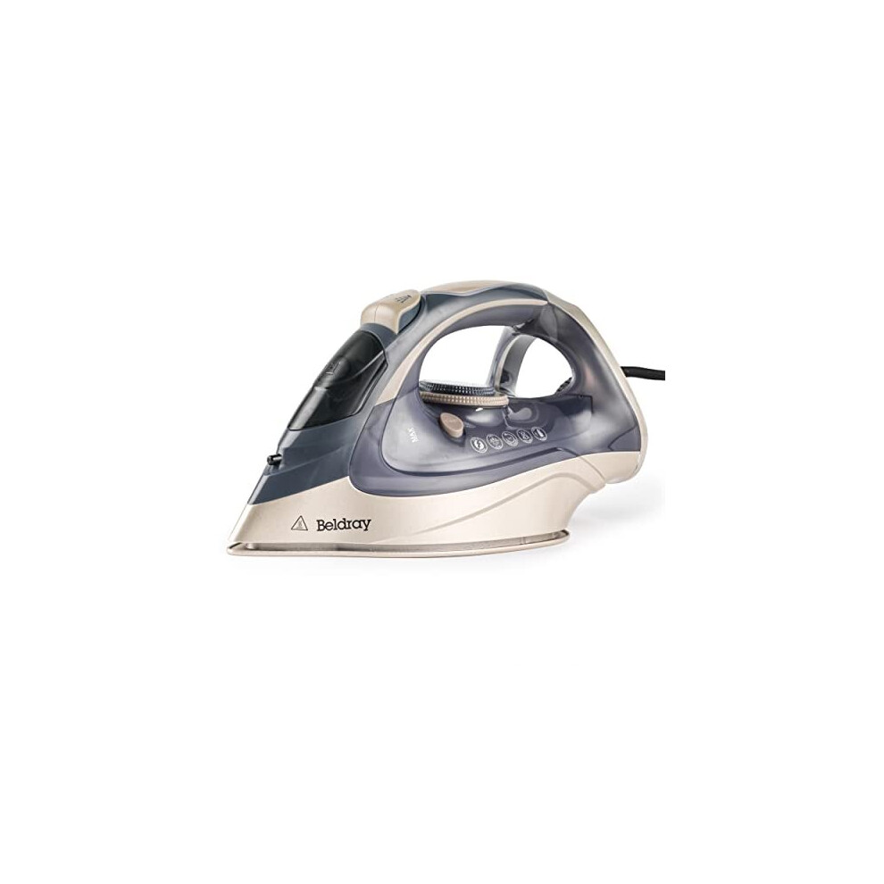 Beldray Bel01621 Titanium Powerlite Steam Iron – Ceramic Soleplate, Auto Shut-Off, 200G/Min Steam Shot, 320Ml Water Tank, 3M Power Cord, Preheat & Ready