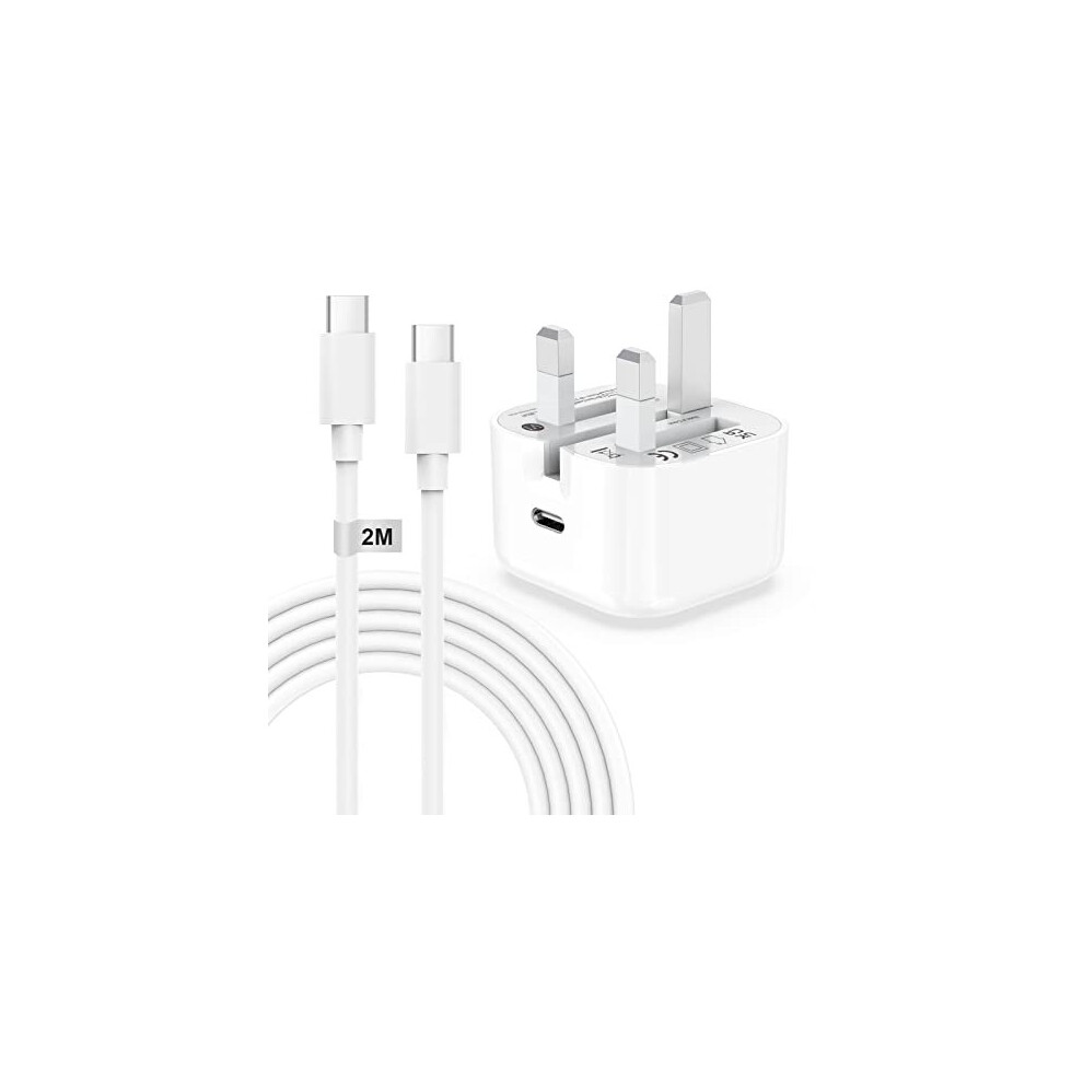Ipad Charger And Plug, 20W Ipad Pro Charger Plug And Cable 2M Apple Certified, Usb C Charger Plug Ipad Air Charger With Usb C To C Cable For Ipad Pro 767461710113