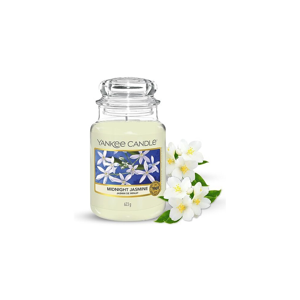 Scented Candle - Midnight Jasmine Large Jar Candle - Burn Time : Up to 150 Hours