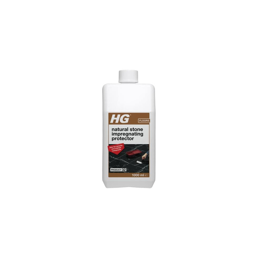 Hg Natural Stone Impregnating Protector, Product 32, Colourless Protective Layer Coating For Marble, Limestone, Sandstone & Granite, Repels Dirt, Grease
