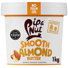 Smooth Almond Butter 1kg Tub No Palm Oil Natural No Added Sugar Vegan Single Origin Almonds Creamy