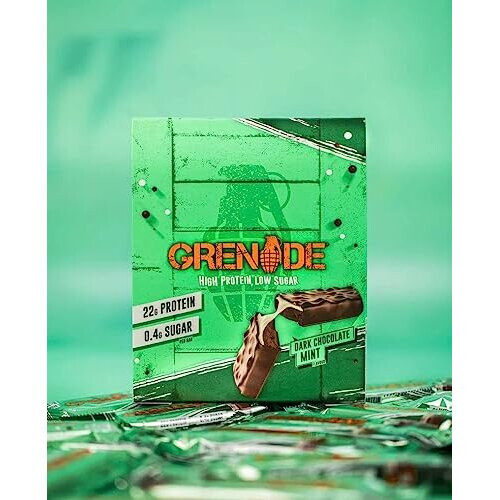 Grenade High Protein, Low Sugar Bar - Dark Chocolate Mint, 12 x 60 g 2