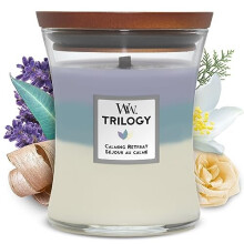 Medium Hourglass Trilogy Scented Candle | Calming Retreat | with Crackling Wick | Burn Time: Up to 60 Hours, Calming Retreat
