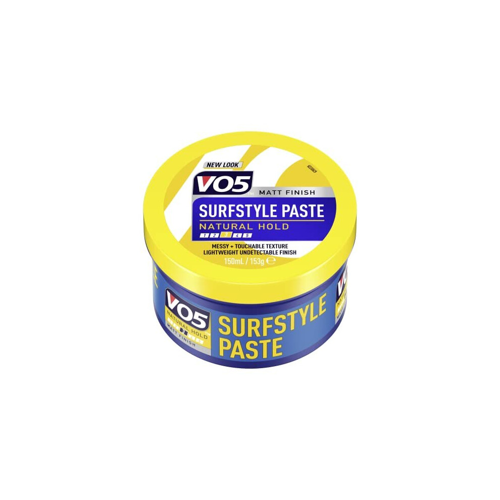 VO5 SurfStyle Natural Hold Hair Paste for a Natural and Messy Hairstyle 150 ml, (Pack of 6)