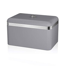 SWKA1010GRN Retro Bread Bin, Metal, Grey, 18 Litre Storage Capacity