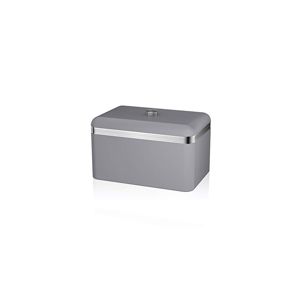 SWKA1010GRN Retro Bread Bin, Metal, Grey, 18 Litre Storage Capacity