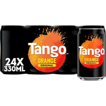 Tango Orange Soft Drink 330 ml - Pack of 24 (203353) - No artificial colours or flavours