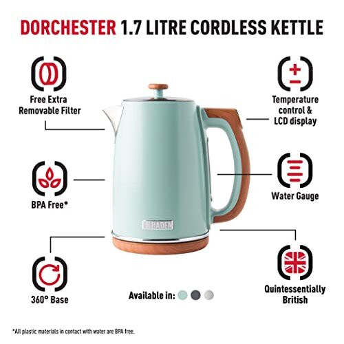 Dorchester Variable Temperature Kettle Wood Effect Finish, Fast Boil