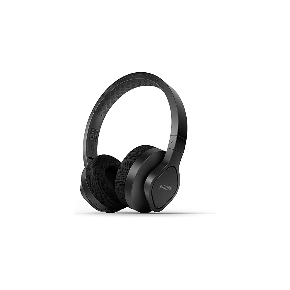 A4216BK/00 On-Ear Sports Headphones Wireless (35 Hours Play Time, IP55 Dust/Water Protection, Cooling and Washable Ear-Cups), 2021/2022 Model, Black,