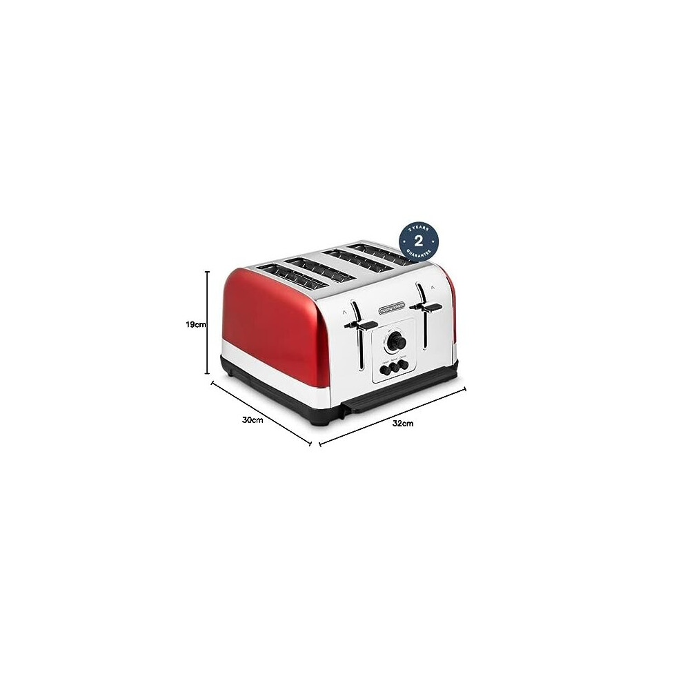 venture-red-4-slice-toaster---defrost-setting---high-lift-feature---240133