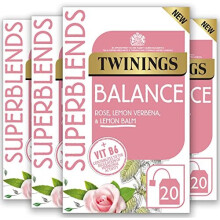 Superblends Balance Tea - Lemon Balm. Lemon Verbena, Rose Petals & Spearmint with Vitamin B6 - Hormone Balance for Women, 80 Biodegradable Tea Bags