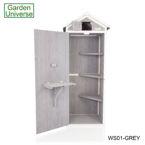 Garden Tool Shed Storage Unit by Garden Universe In Grey - WS01-GREY 2