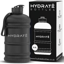 XL Jug 2.2 Litre - BPA Free, Flip Cap, Leak Proof Extra Strong Material Big Bottle Ideal for Gym, Adults, Clear Large Sports Water Container (Matte