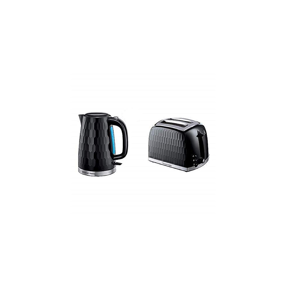 Honeycomb Kettle and 2 Slice Toaster, Black