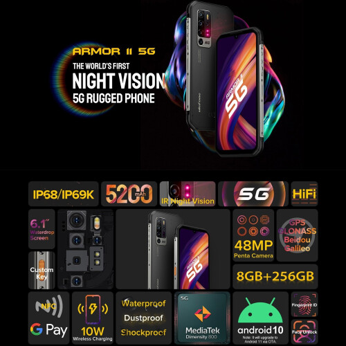 Ulefone Ulefone Armor 11 5G Rugged Mobile Phone 6.1" Android 10 8GB +256GB 1