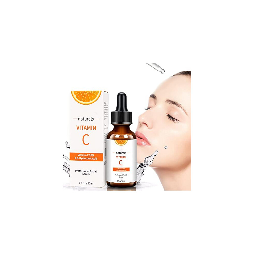 Vitamin C Serum Face Serum, With Hyaluronic Acid,Vitamin E,20% Vitamin C, Skin Care For Hydrate, Brightening, Dark Spot Remover For Face, Organic &