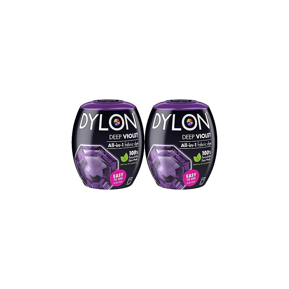 Washing Machine Fabric Dye Pod for Clothes & Soft Furnishings, 350g – Deep Violet (Pack of 2)