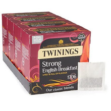 English Strong Breakfast Tea | Bold, Lively & Full of Flavour Black Tea | Multipack Bulk Buy, 320 (4 x 80) Biodegradable Tea Bags