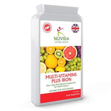 Multivitamin Tablets with Iron / 180 Tablets/One A Day Multivitamin Supplement/Vegetarian Friendly Only