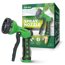 High Pressure Water Hose Spray Nozzle Sprinkler Head Hose Attachment - 8 Sprayer Patterns - Garden Hose Nozzle - Watering Lawns & Gardens, Washing