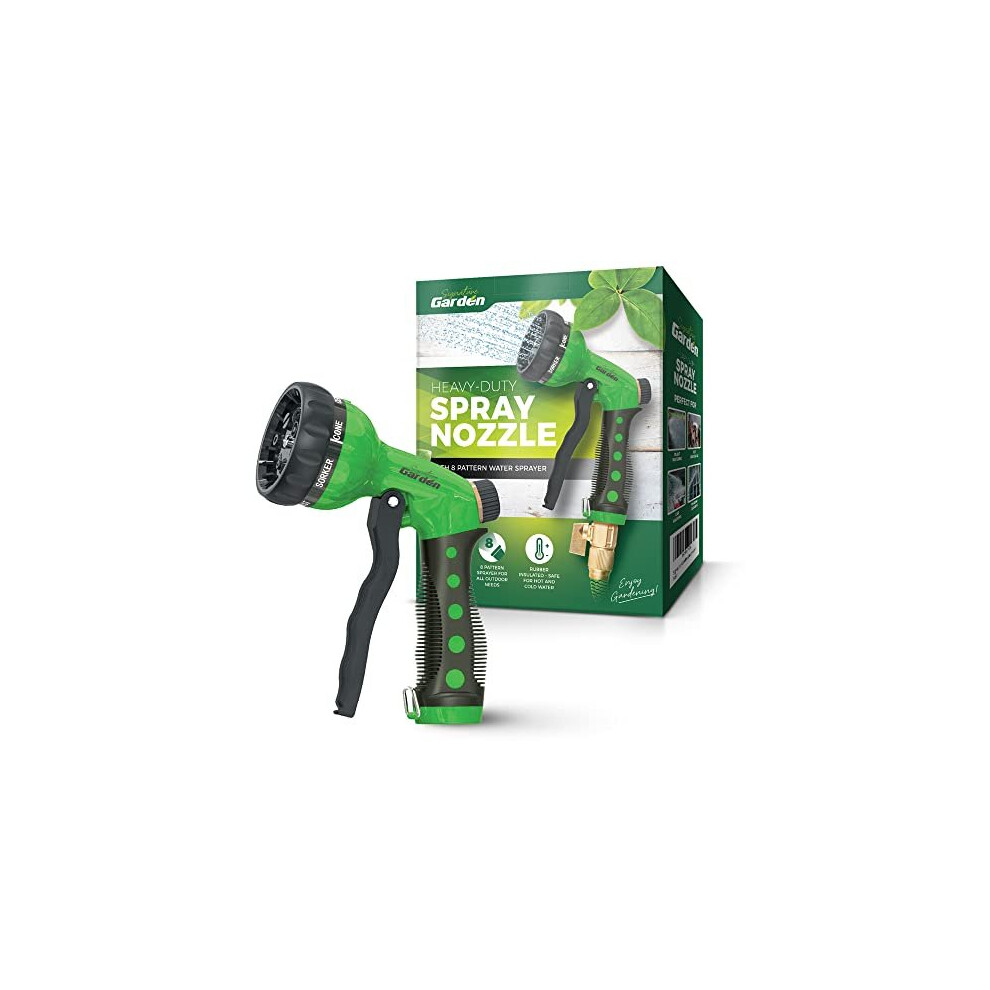 High Pressure Water Hose Spray Nozzle Sprinkler Head Hose Attachment - 8 Sprayer Patterns - Garden Hose Nozzle - Watering Lawns & Gardens, Washing
