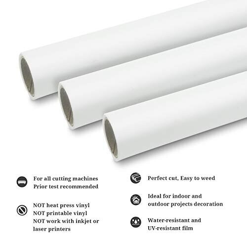 Permanent Adhesive Vinyl 12" x 10ft, Matte White 1