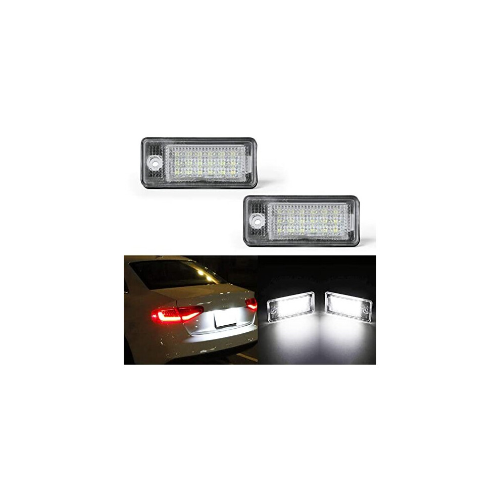Number Plate 2 X Led Rear License Plate Lamps For Audi A3 S3 A4 S4 Rs4 A5 A6 C6 A8 S8 Q7 Rs4 Rs6, 3528 Smd With Can-Bus Error Free Waterproof Light 5011145436482